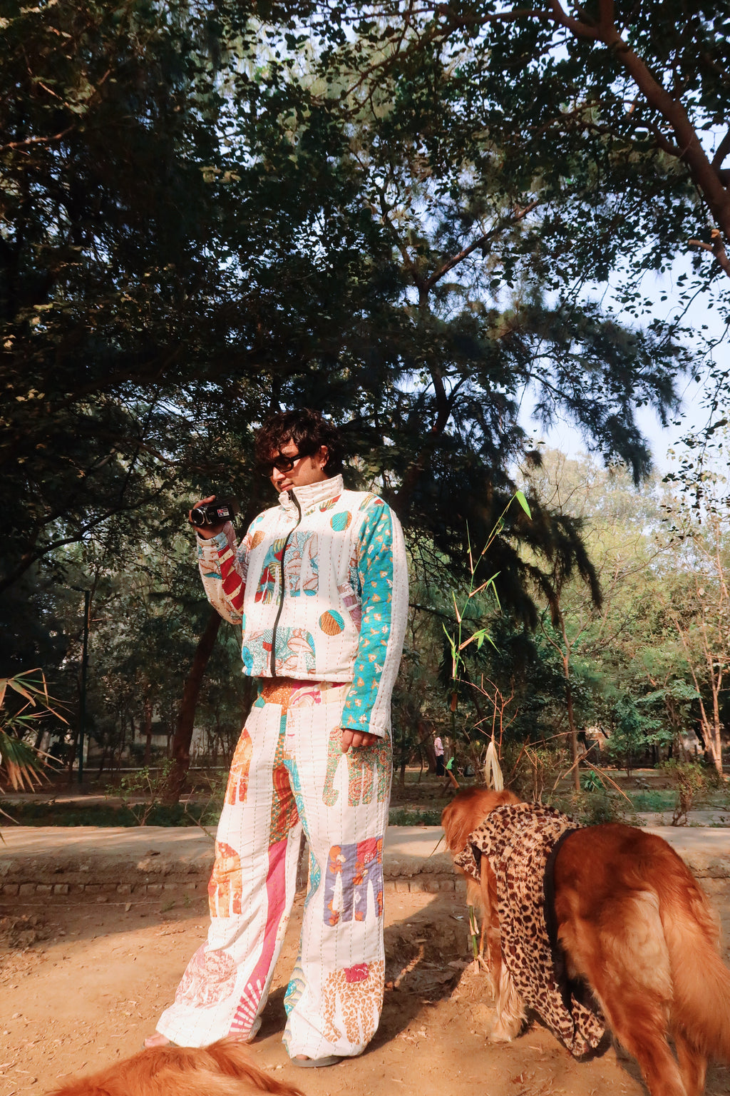 ELEPHANT KANTHA JACKET CROPPED WHITE