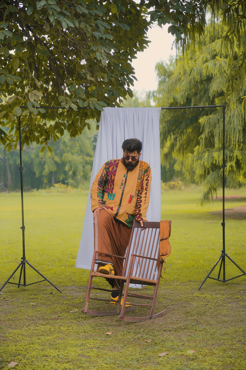 ELEPHANT KANTHA JACKET MUSTARD