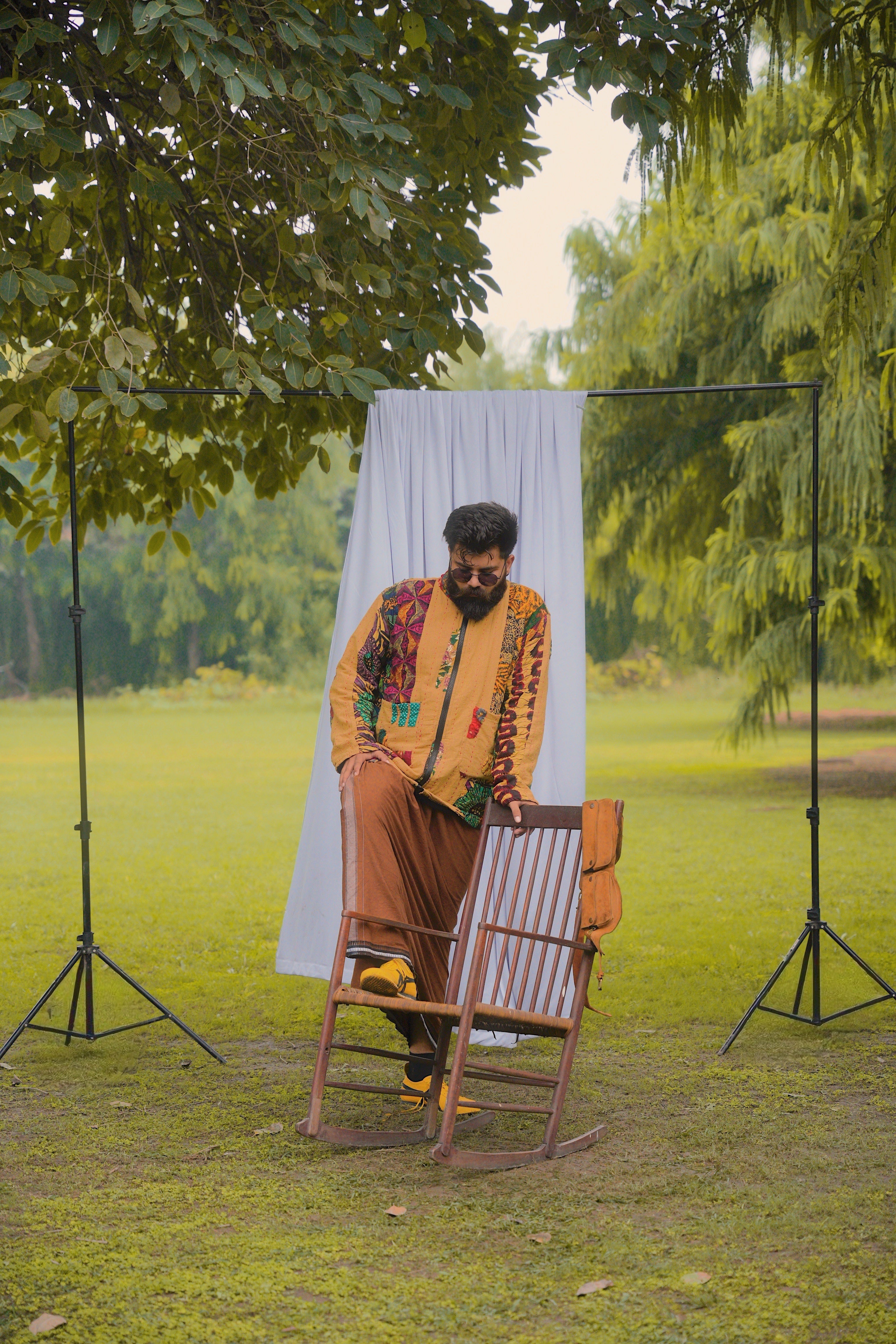 ELEPHANT KANTHA JACKET MUSTARD