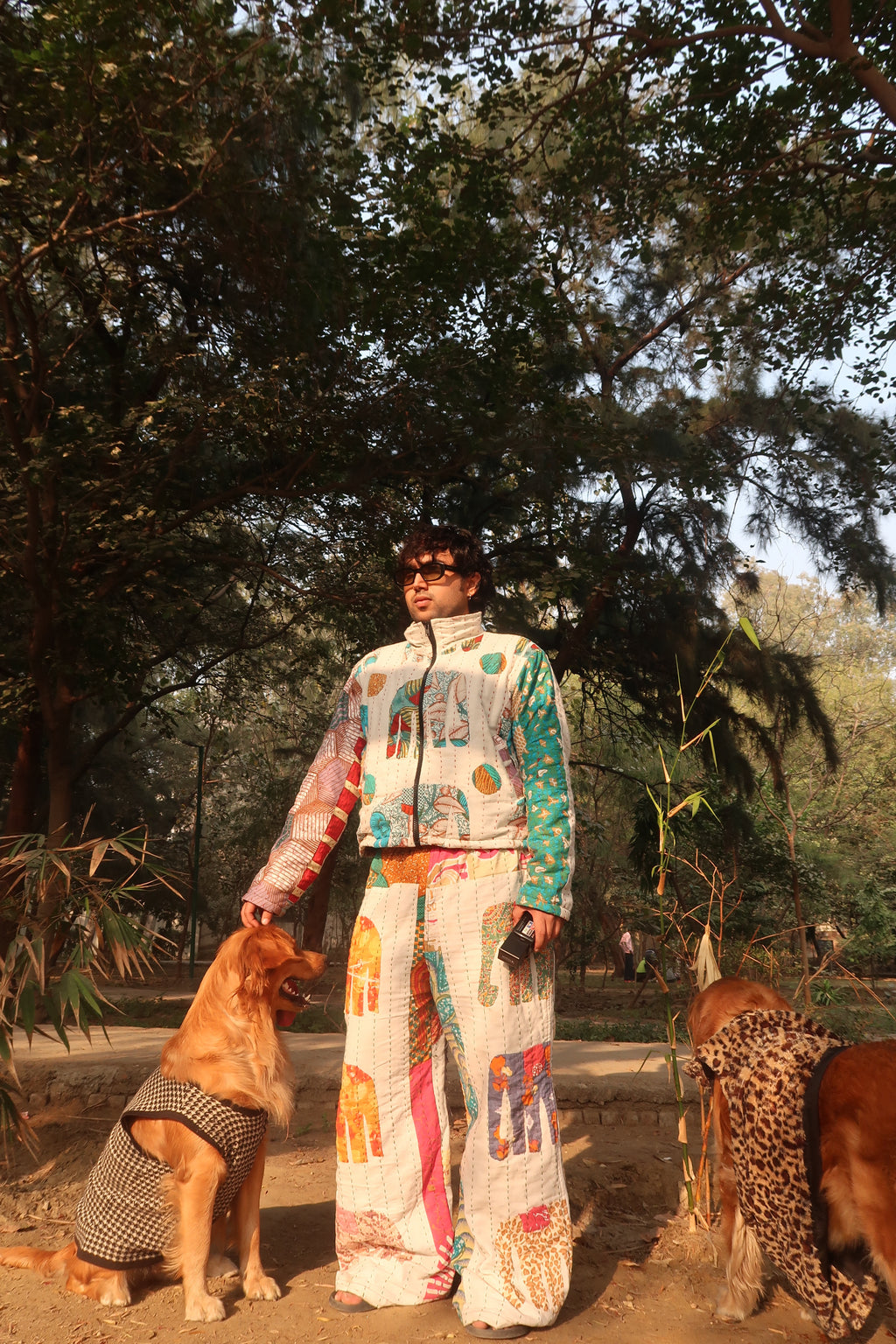 ELEPHANT KANTHA JACKET CROPPED WHITE